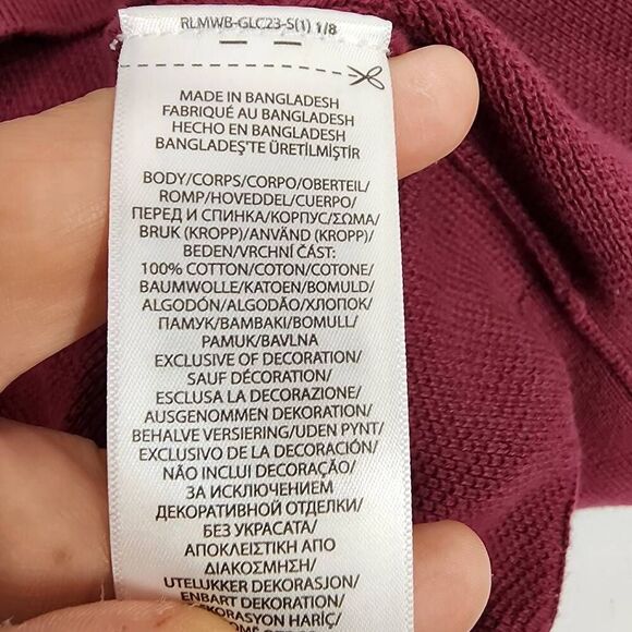 Polo Ralph Lauren Men's XL Red Wine Quarter-Zip Mesh-Knit Sweater Long-Sleeve - Picture 8 of 9